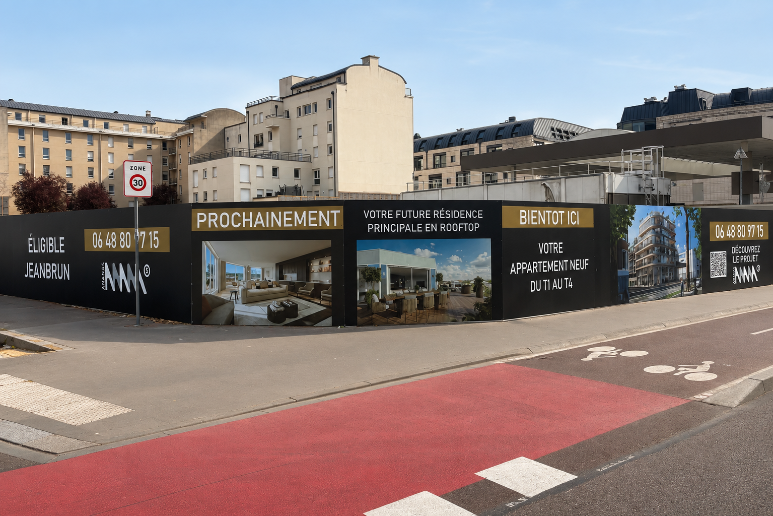 You are currently viewing Palissade de chantier publicitaire à Rouen : impression numérique grand format sur panneaux Dibond® et aluminium sandwich