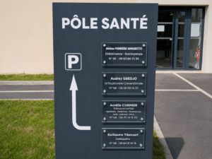 Lire la suite à propos de l’article Pôle Santé VLB – Totem et signalétique extérieure à Villons-les-Buissons